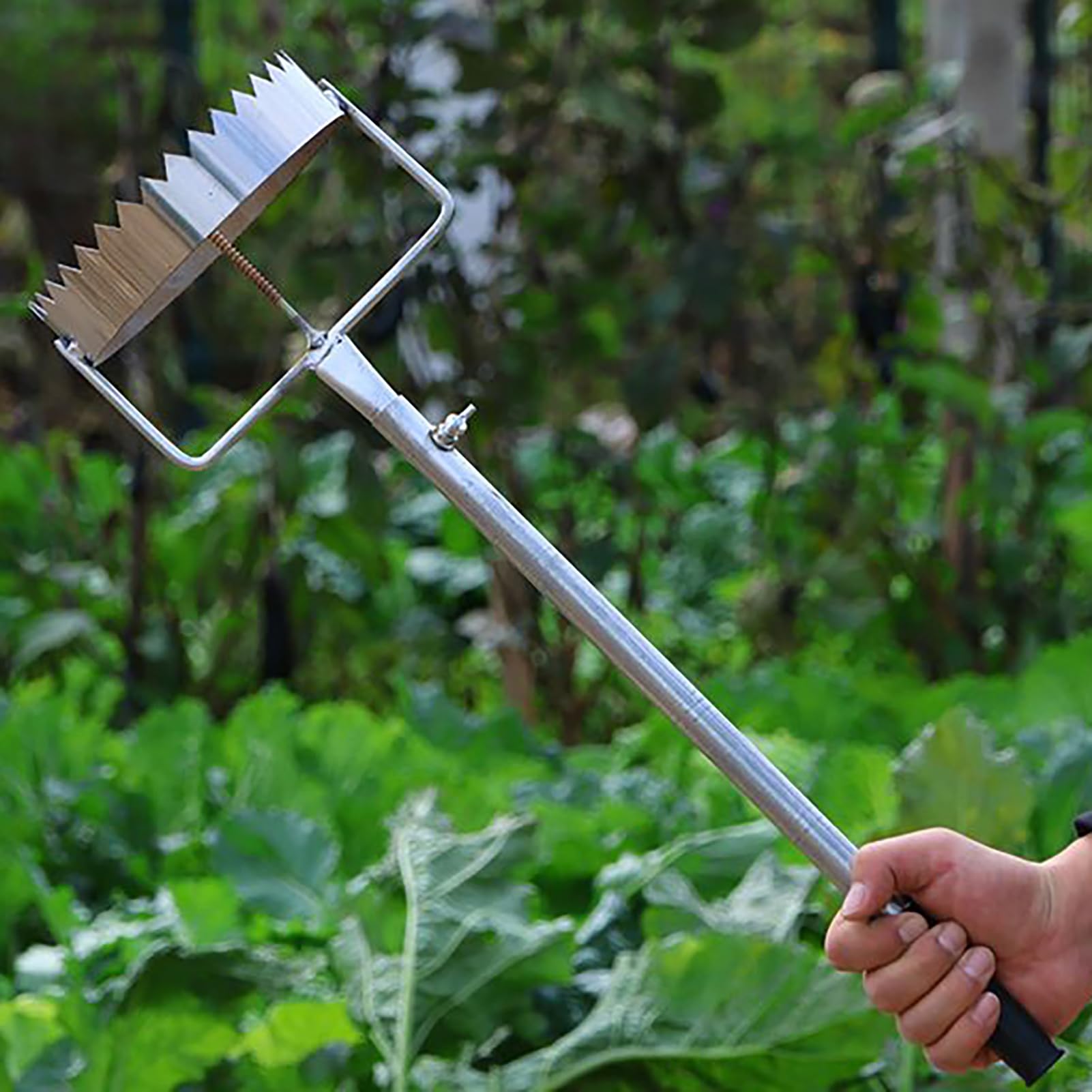 Perforatrice de Film de paillage 10 cm avec poignée rétractable 44-75 cm Outils de creusage de Trous pour, Outils de Jardinage pour pelouse, légumes, Plantation, serres, tête en