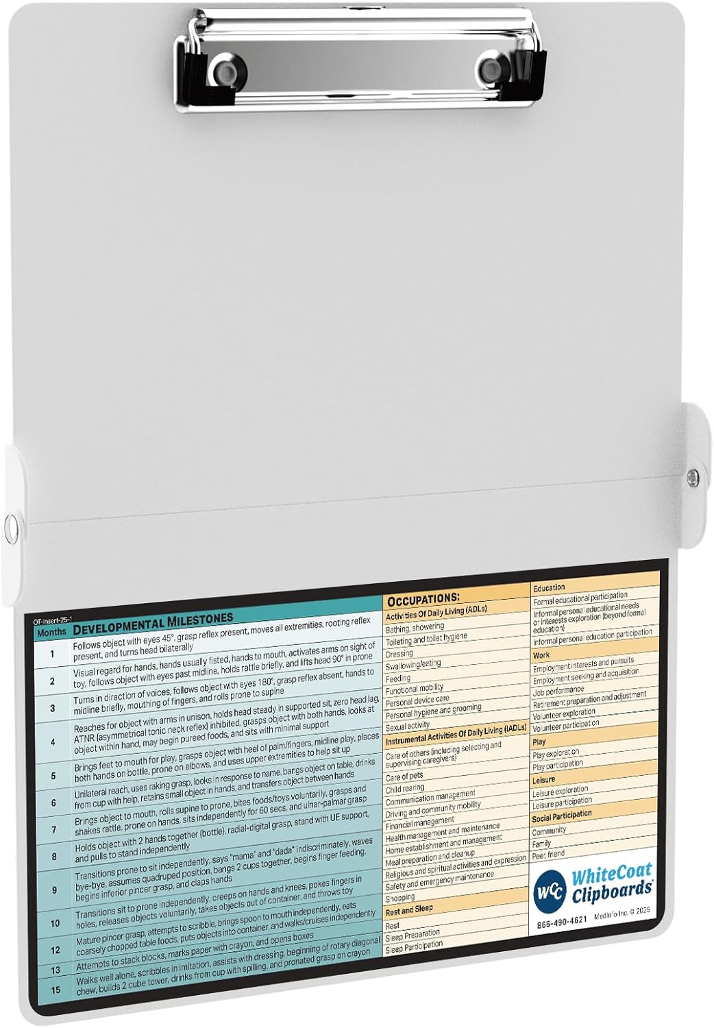 Whitecoat Clipboard® - Occupational Therapy Edition (White, Bifold)