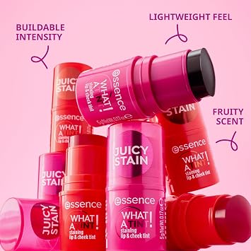 Essence What a Tint! Staining Lip & Cheek Tint (10 | Raspberry Vibes) | 2-in-1 Long-Lasting, Buildable, Non-Sticky, Transfer-Proof, Liquid Blush; Vegan & Cruelty Free, Paraben Free, 0.16 fl oz