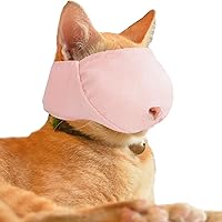 Vista 8 de Bozal para gatos con malla transpirable, bozal protector bucal para evitar mordeduras, masticar, aseo, antiarañazos (L, verde)