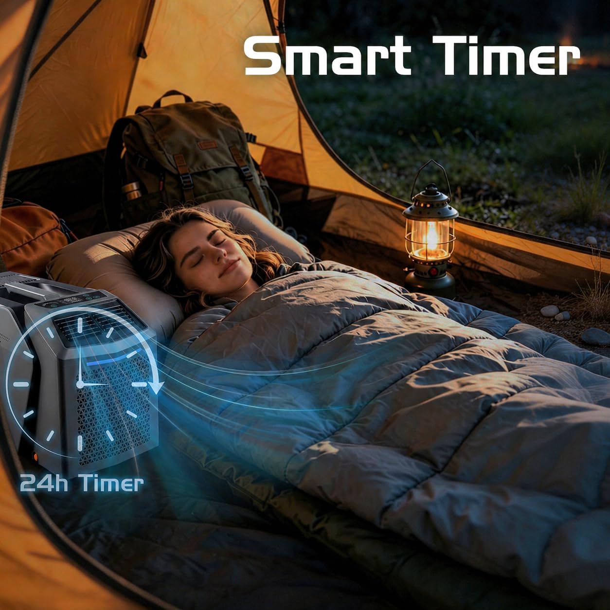 Portable Camping Air Conditioner, 5000BTU Cooling Tent air conditioner 500W portable ac Compatible with DC 48V/AC 110V Portable Tent AC for Camping,RVs,Fishing and Boat