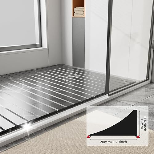 Miniatura 21 de Umbral de ducha autoadhesivo de 67 pulgadas, barrera de agua de silicona impermeable para puerta de ducha, protector de agua, tira de sellado