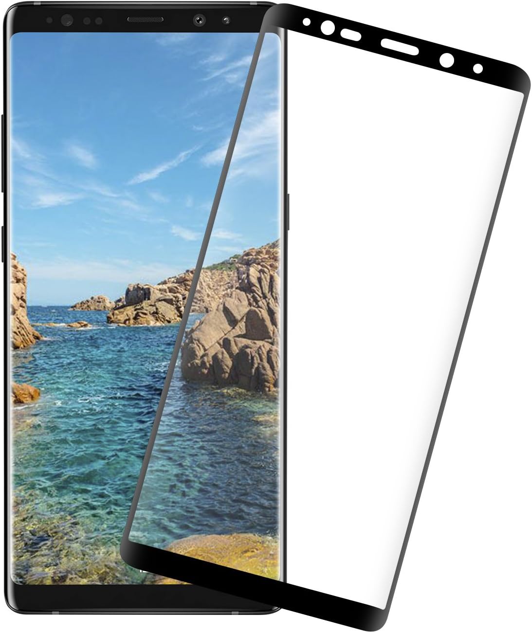 Galaxy note8 Screen Protector, 9H Hardness 3D Curved Edge HD , Anti-Scratch, Bubble-Free Glass Screen Protector for Galaxy Note8 Easy Install [Black]