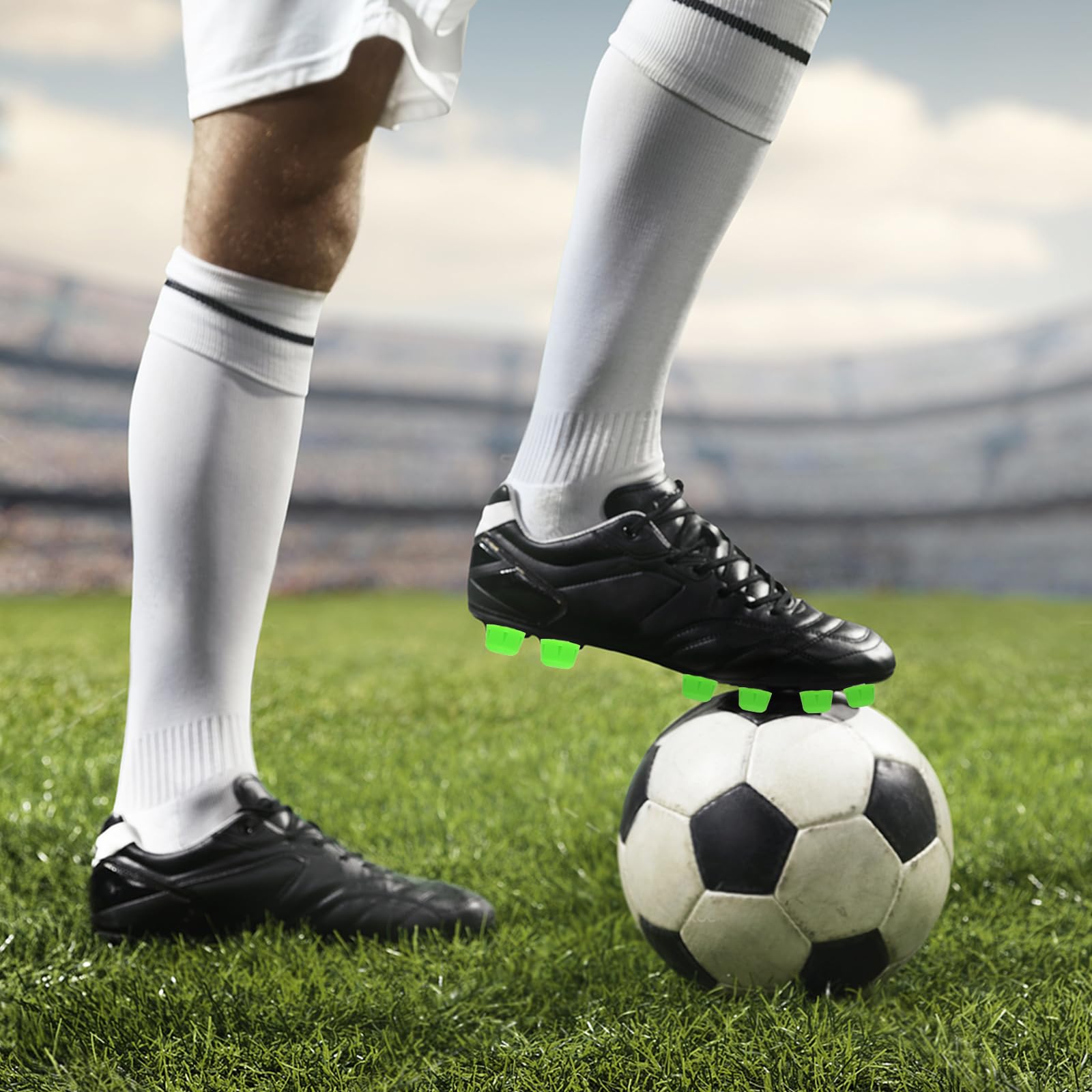 12 Pezzi Tacchetti Plastico Calcio, Compatibili con Adidas, M6-Gewinde, 8 x 8 mm e 4 x 11 mm, in Plastica, con Chiave