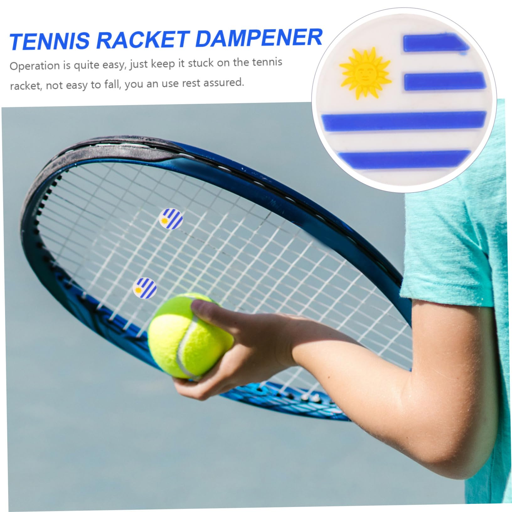 Milisten 5 Sätze Tennis Racket Dämpfer Silikon Stoßdämpfer Mit Uruguayanischem Flaggenmuster Für Tennisschläger Effektive Vibrationsreduzierung Für Tennisspieler 6 Stücke * 5