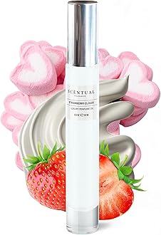 Scentual Fragrances, Luxury Perfume Oil, Ultra-Concentrated Women Roll-On Fragrance Oil, Long Lasting Rollerball Travel Mini Perfume, Vegan, Alcohol & Cruelty Free 10ml (Strawberry Clouds)
