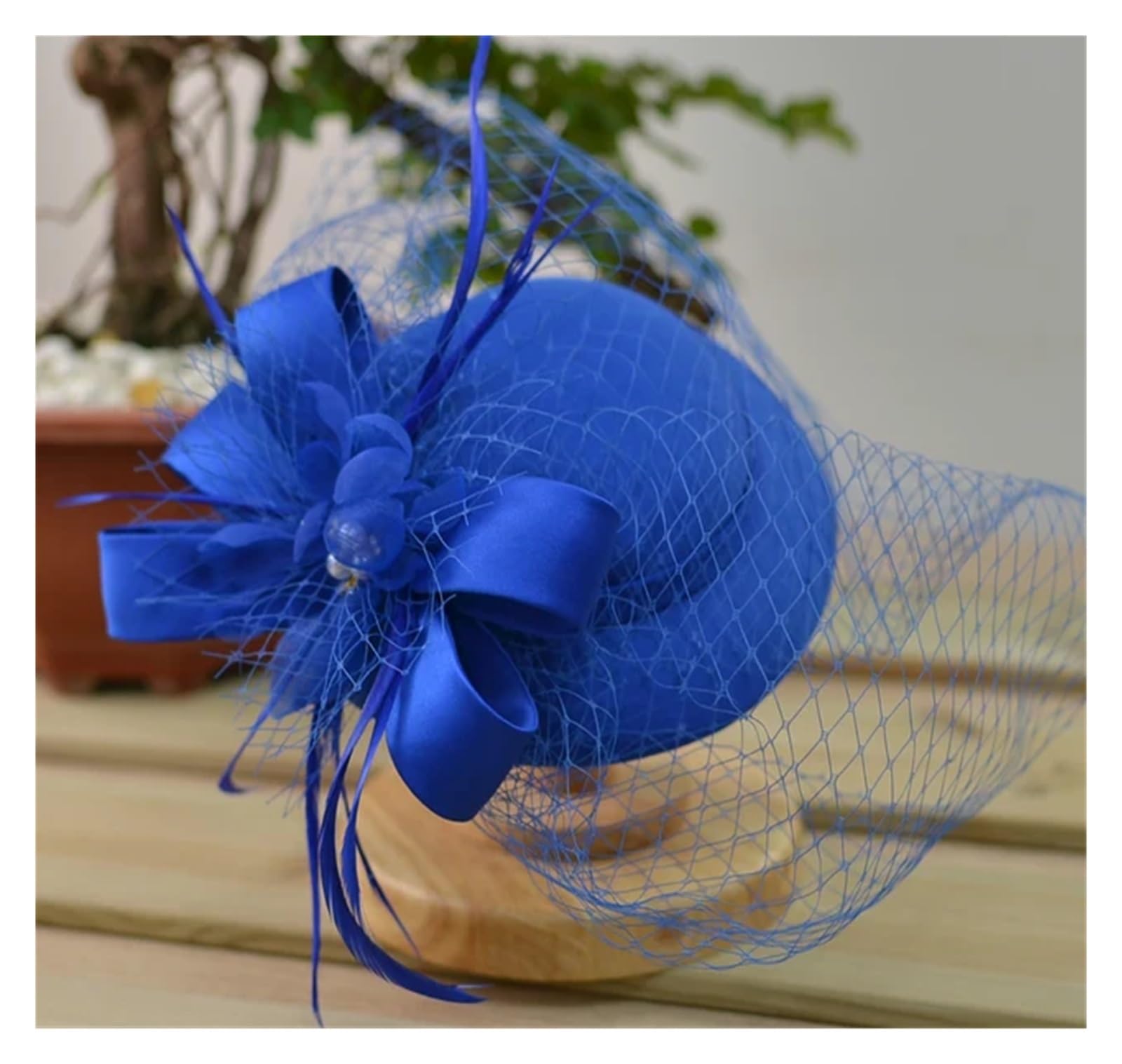 UALXPAO Wedding Hats Bow Knot Flower Bridal Hat Weddings For Bride Cap Church Womens Party Headwear for Tea Party,Weddings(Blue2)