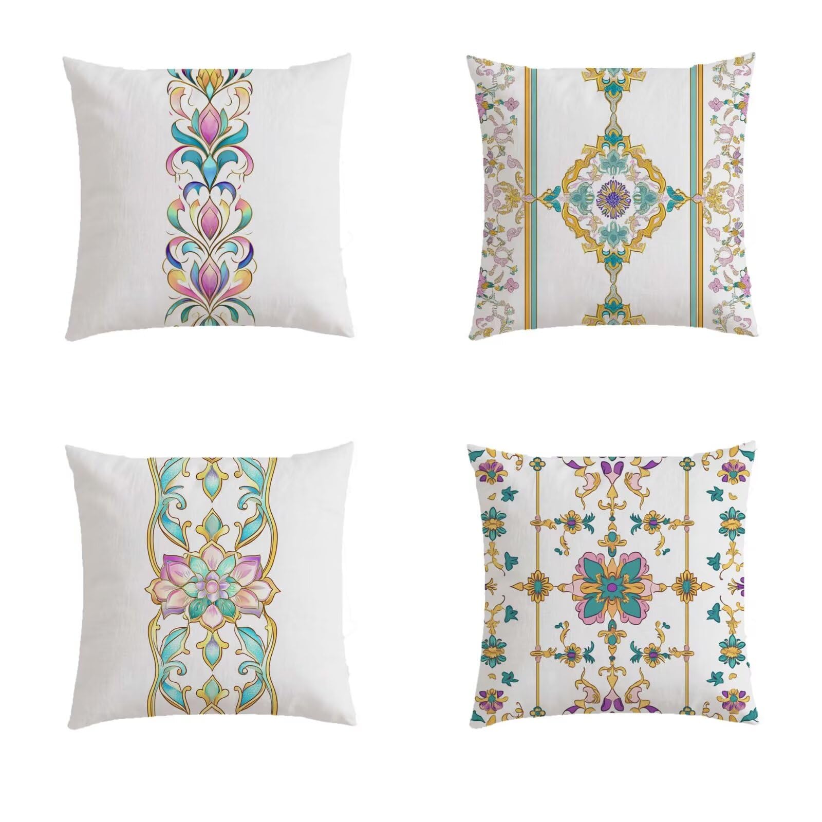 Housse de coussin salon de jardin 45x45 imperméable bleu motif rayé