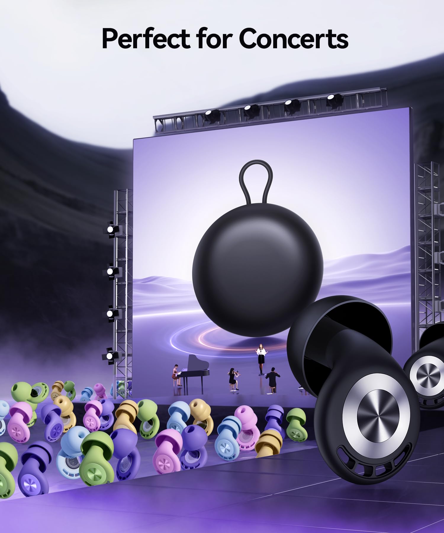 Tapones para los oídos para dormir, tapones para los oídos de 50 dB, cancelación de ruido, tapones para los oídos para reducción de ruido, conciertos, tapones de silicona suaves y reutilizables para