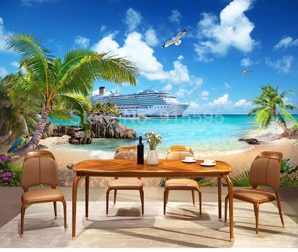 Photo fond papier peint salon grand format plage et mer pour décoration murale moderne