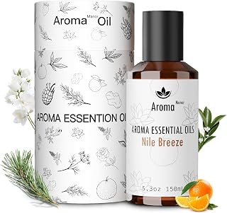 Aroma Essential Oil Blend - Nile Breeze - Hotel Fragrance Oil for Aromatherapy Diffuser Machine, Citrus Jasmine & Cedarwood, Elevate Large Room with Air Fresheners - 5.3fl oz