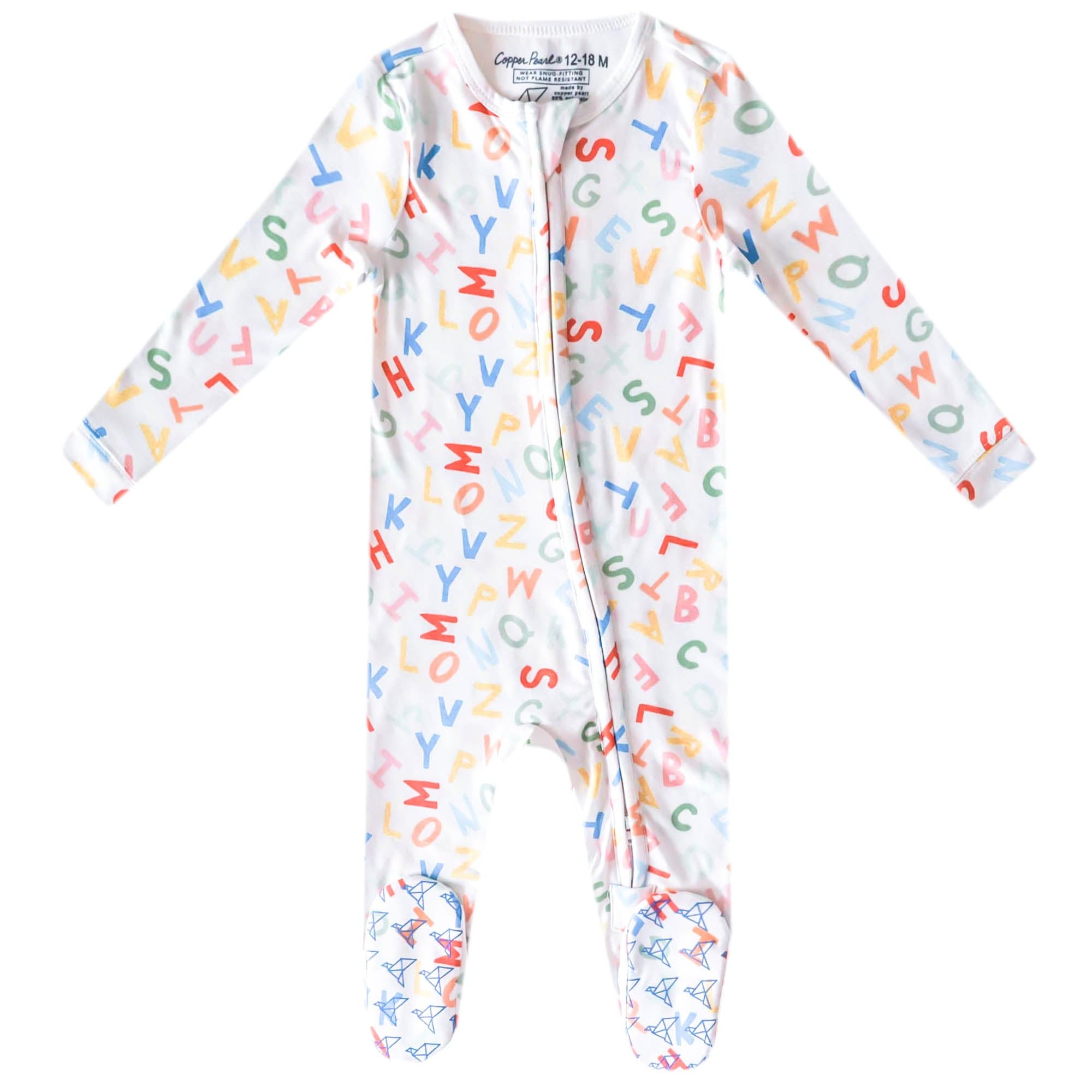 Copper Pearl Baby Zip-Up Footie Pajamas - Soft Stretchy Sleep and Play Footies for Boys and Girls