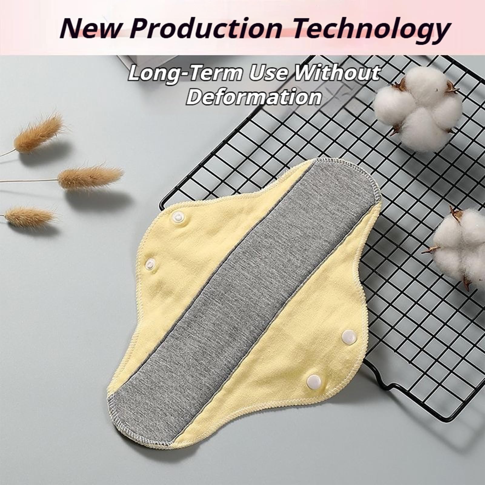 Reusable Leak-Proof & Waterproof Washable Incontinence Pads, Reusable Graphene Menstrual Pads, Pure Cotton, for Elderly Care & Mobility Support, Feel Secure, Dry, and Comfortable (6PCS) - 3