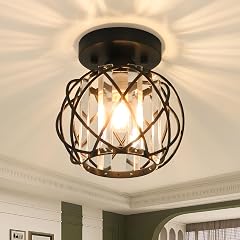 Hallway Ceiling Light fixtures Flush Mount Ceiling Light Fixture E26 Ceiling Lighting with Crystal Small Chandelier Indoor Lighting
