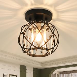 Hallway Ceiling Light fixtures Flush Mount Ceiling Light Fixture E26 Ceiling Lighting with Crystal Small Chandelier Indoor Lighting