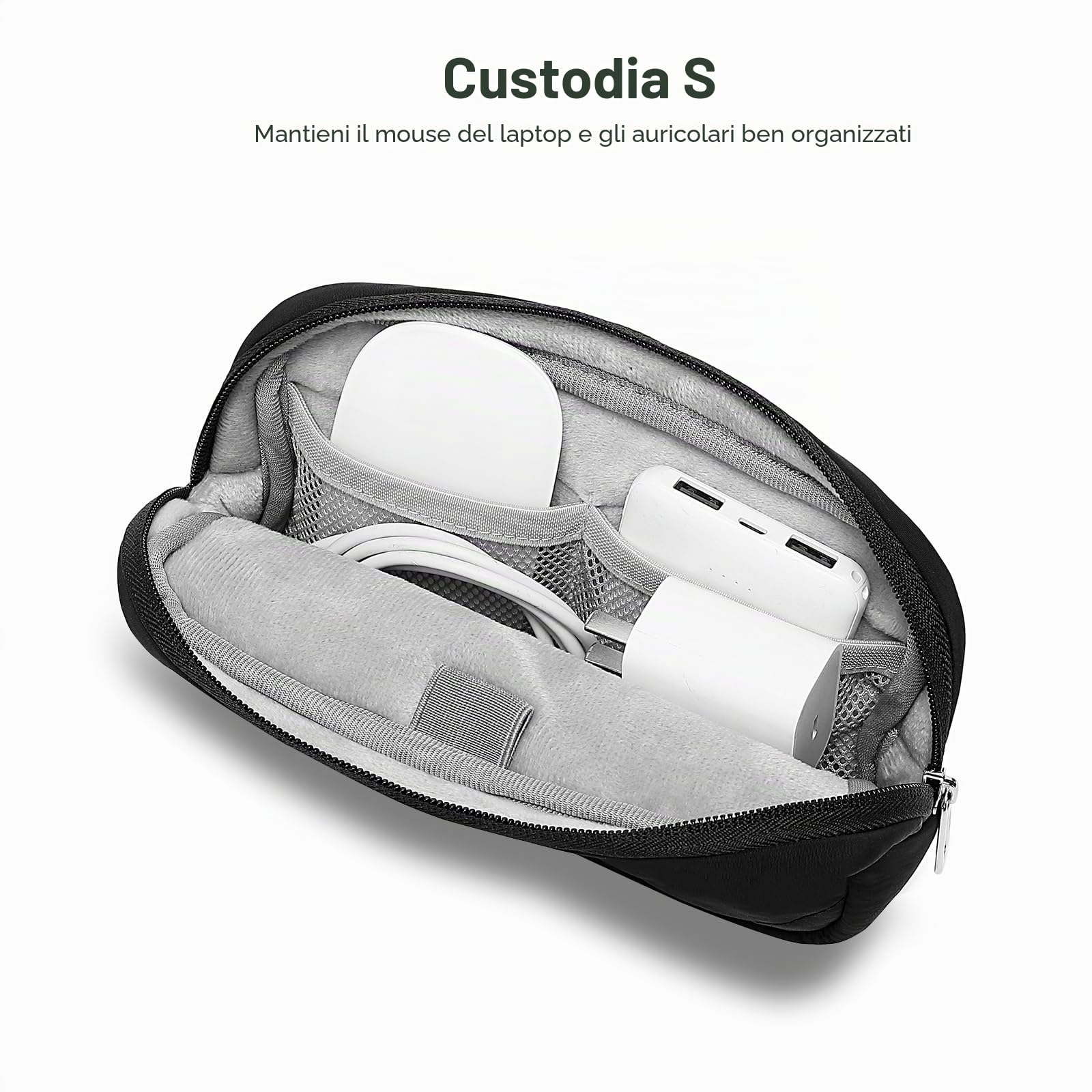 MOSISO 13.3 pollici Custodia Laptop Portatile Trasporto,13-14 pollici | Compatibile con MacBook Air 13 13.6/Pro 13/14,HP Dell Lenovo,Borsa Computer Trapuntata Water Ripple con Custodia Piccola,Nero