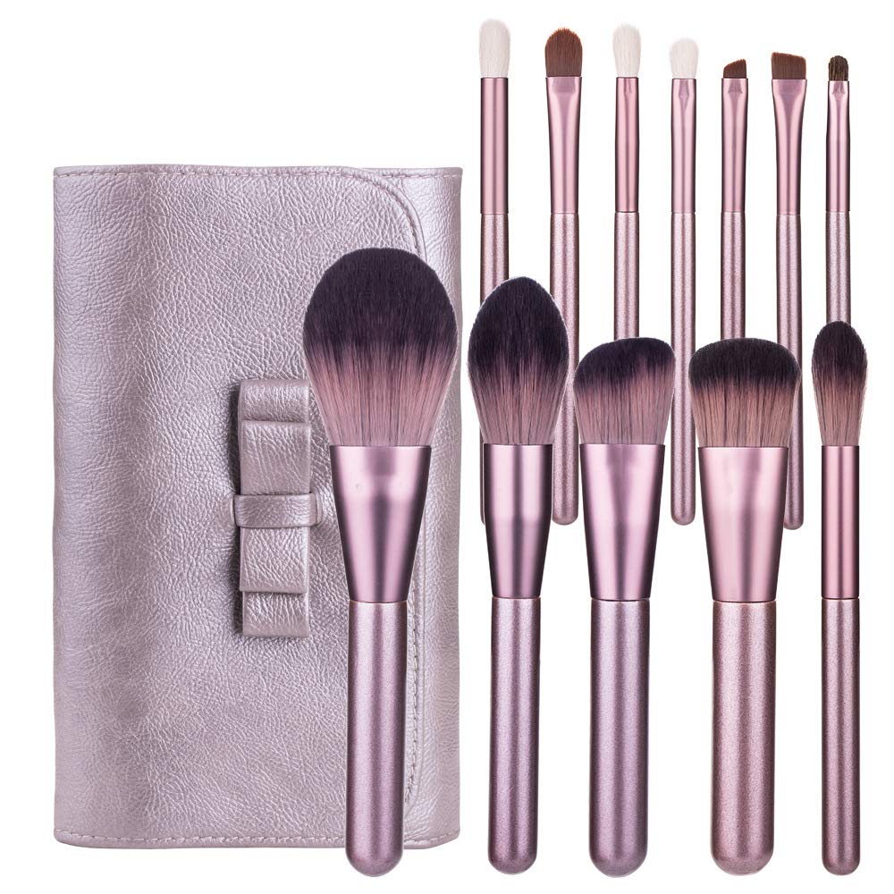 12 pennelli trucco set per principianti,un set completo di strumenti di bellezza,occhio pennelli,spazzole della polvere,libero pack pennello