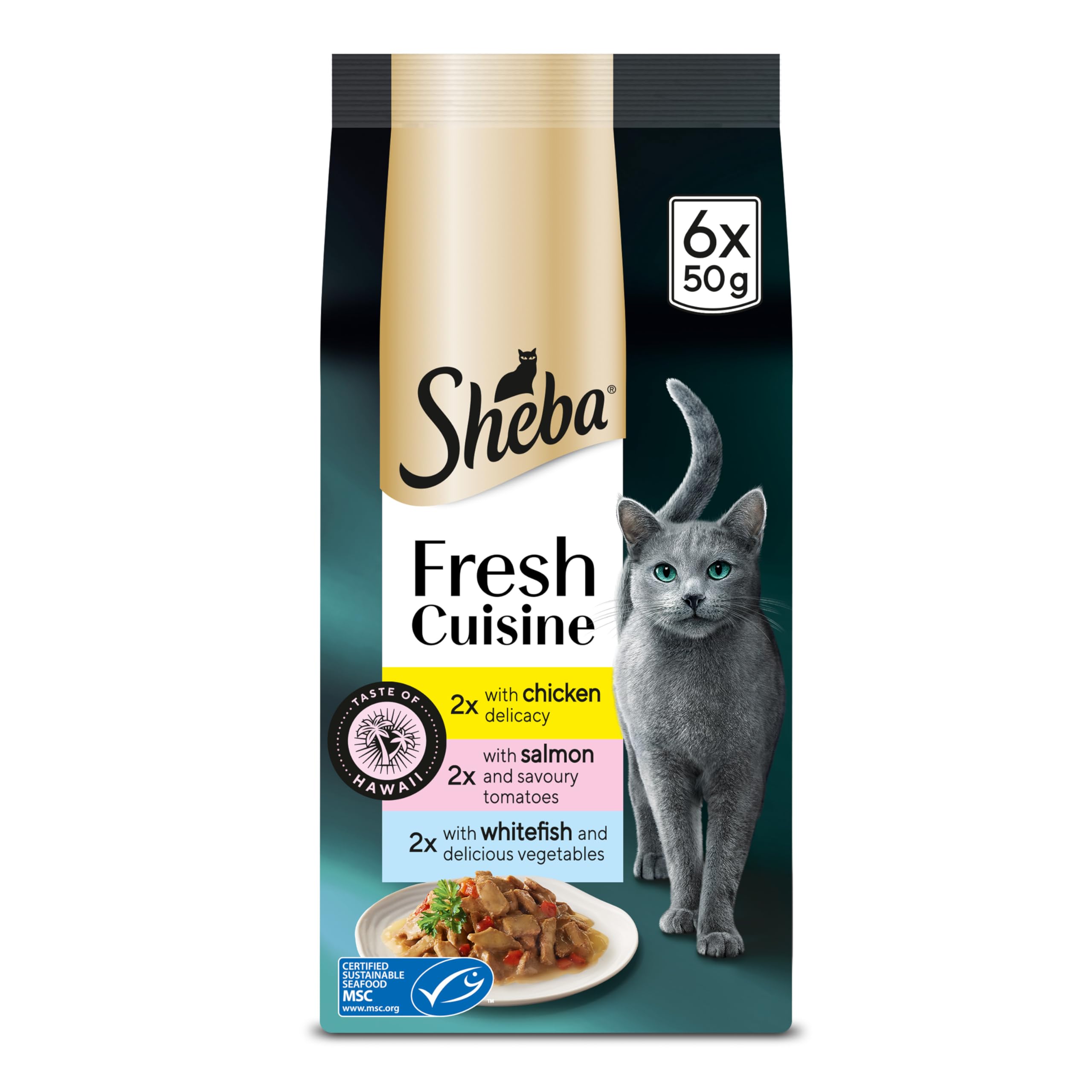 48 x 50g Sheba Fresh Cuisine Taste of Hawaii Cat Food Pouches Mixed Selection