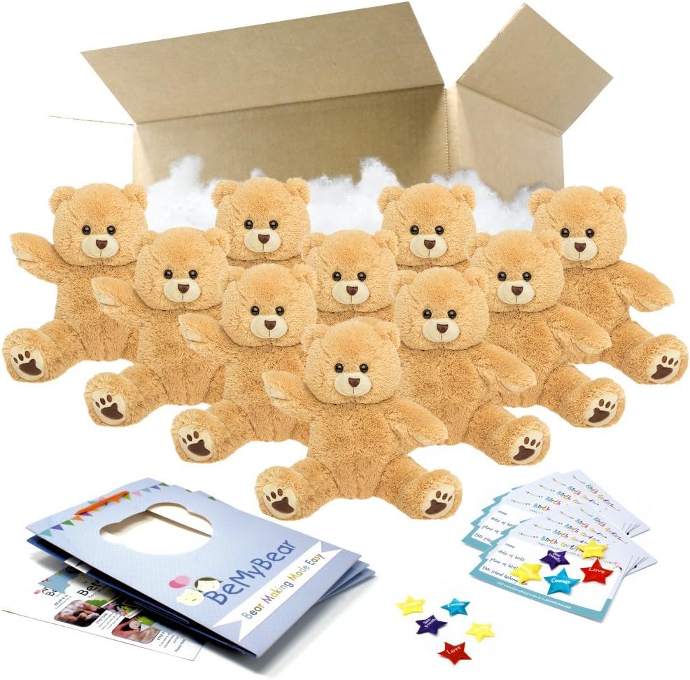 Be My Bear Scruffy Bear 16" Teddy Bear Making Birthday Party Pack (10 x Kits) from