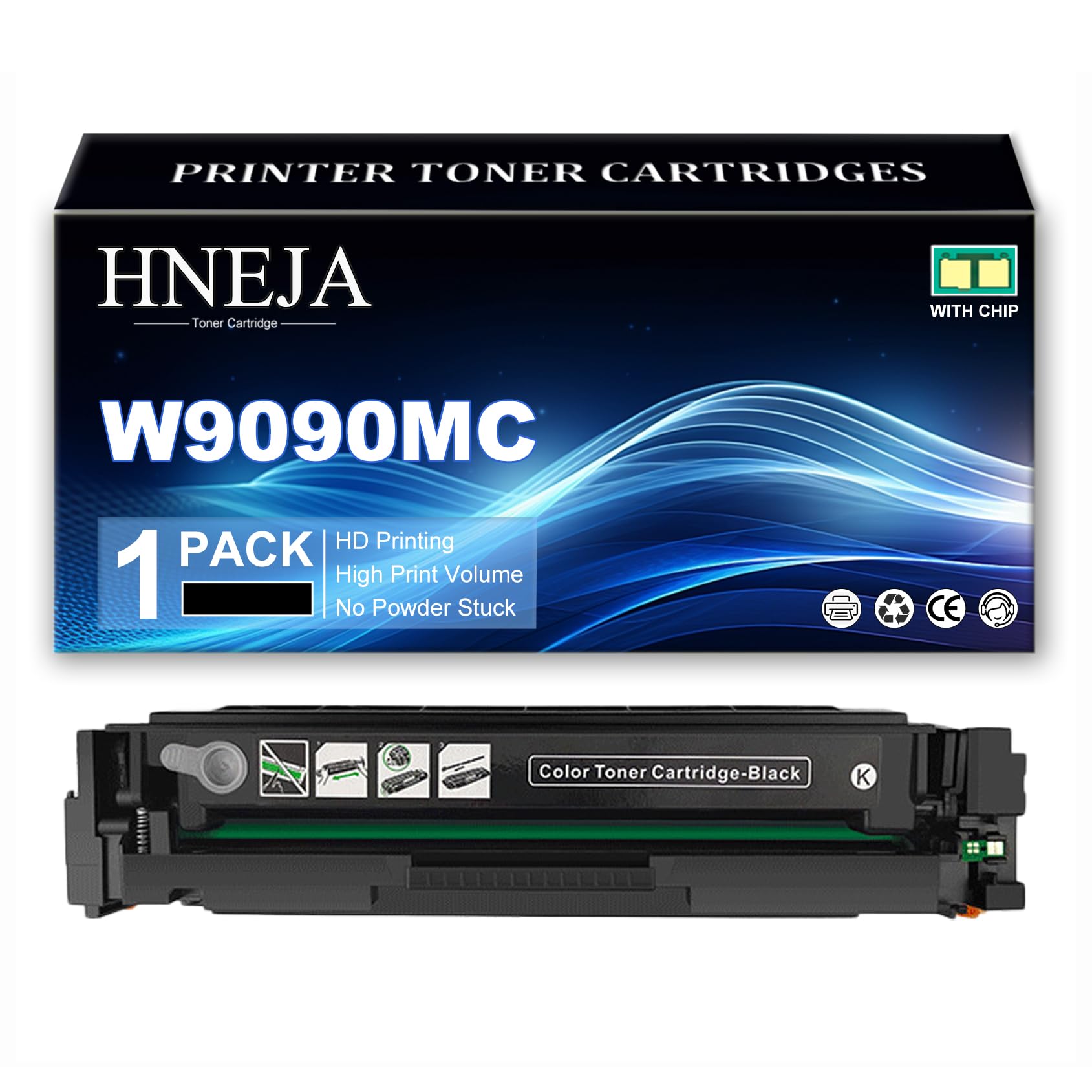 Cartuccia Toner W9090MC, Cartucce Toner Compatibili W9090MC W9091MC W9092MC W9093MC per HP E45028dn E47528f Stampante,Black-1 Pack