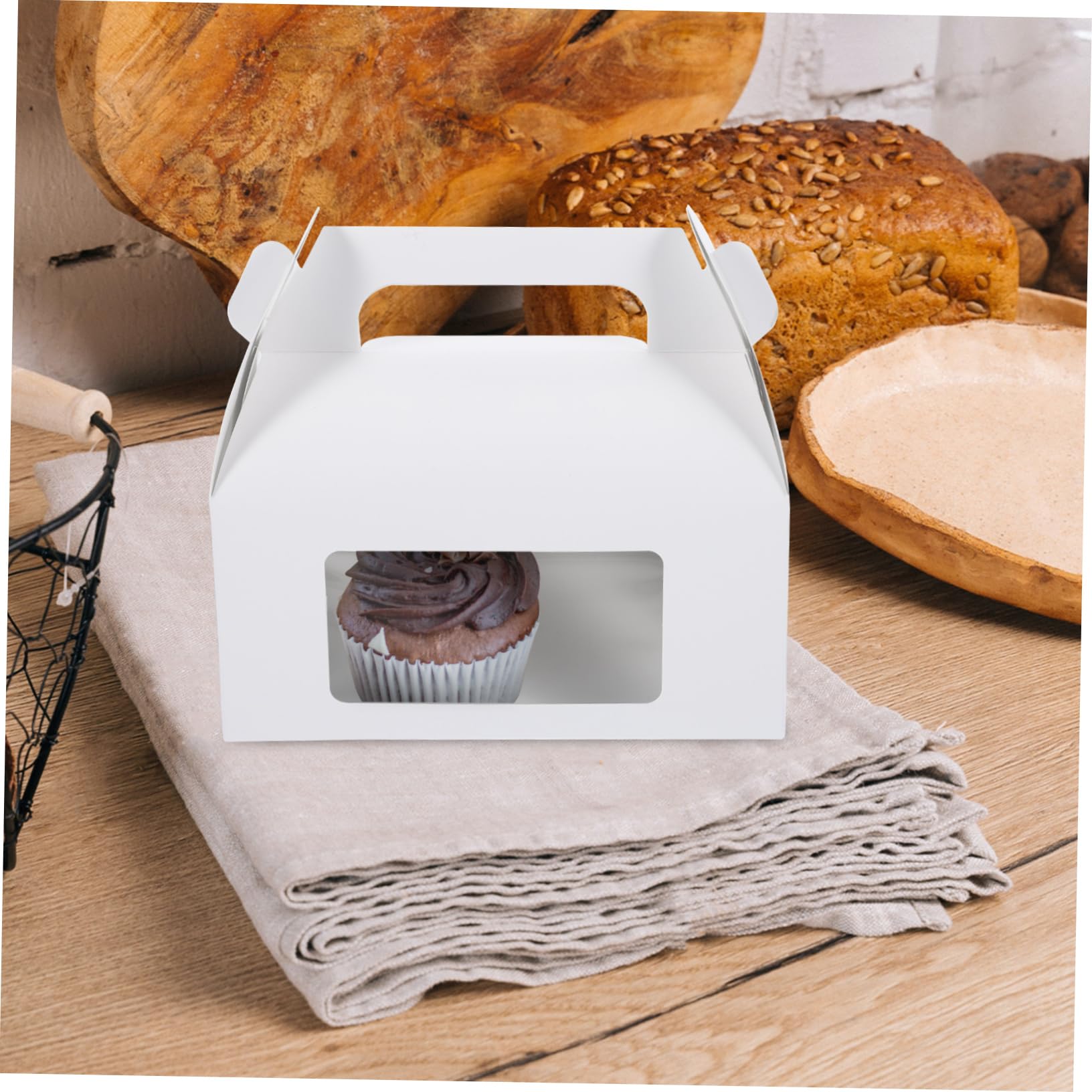 Healeved Scatole per Torta con Finestra 30 Pezzi in Carta Bianca