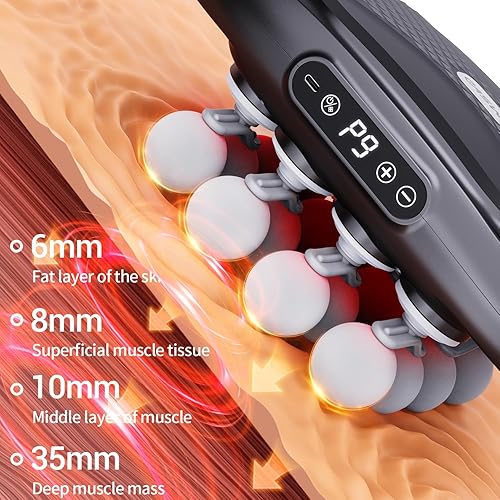 Miniatura 3 de Pistola de masaje de 16 cabezas, masajeador corporal eléctrico de tejido profundo, herramienta profesional para aliviar hombros, espalda, cuello,