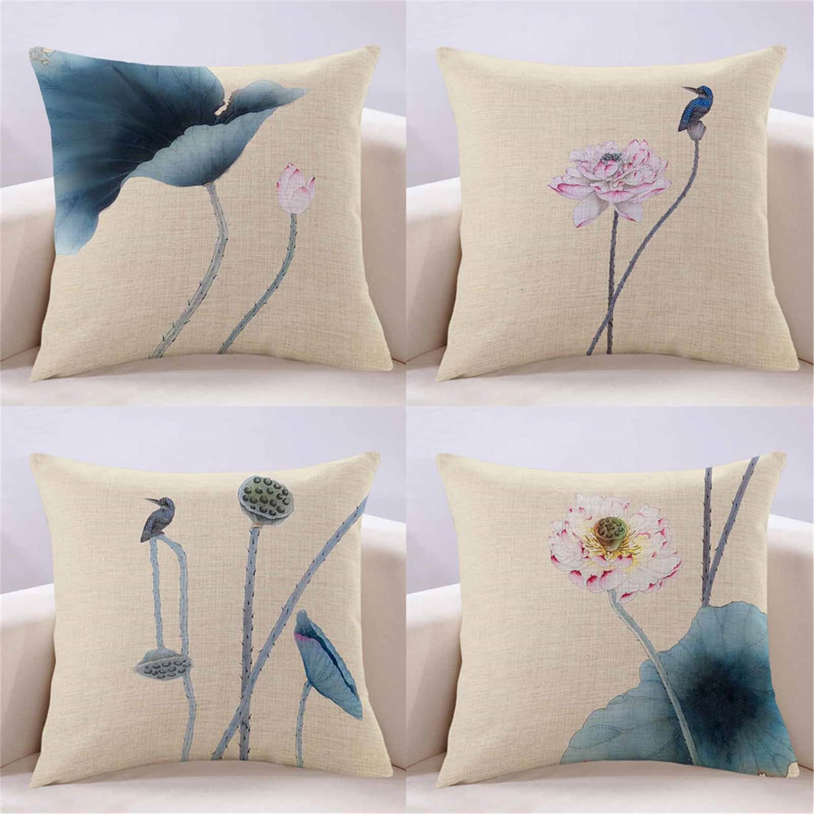 Housses de coussin pour canapé lits et chaises d'extérieur fleur 70x70cm