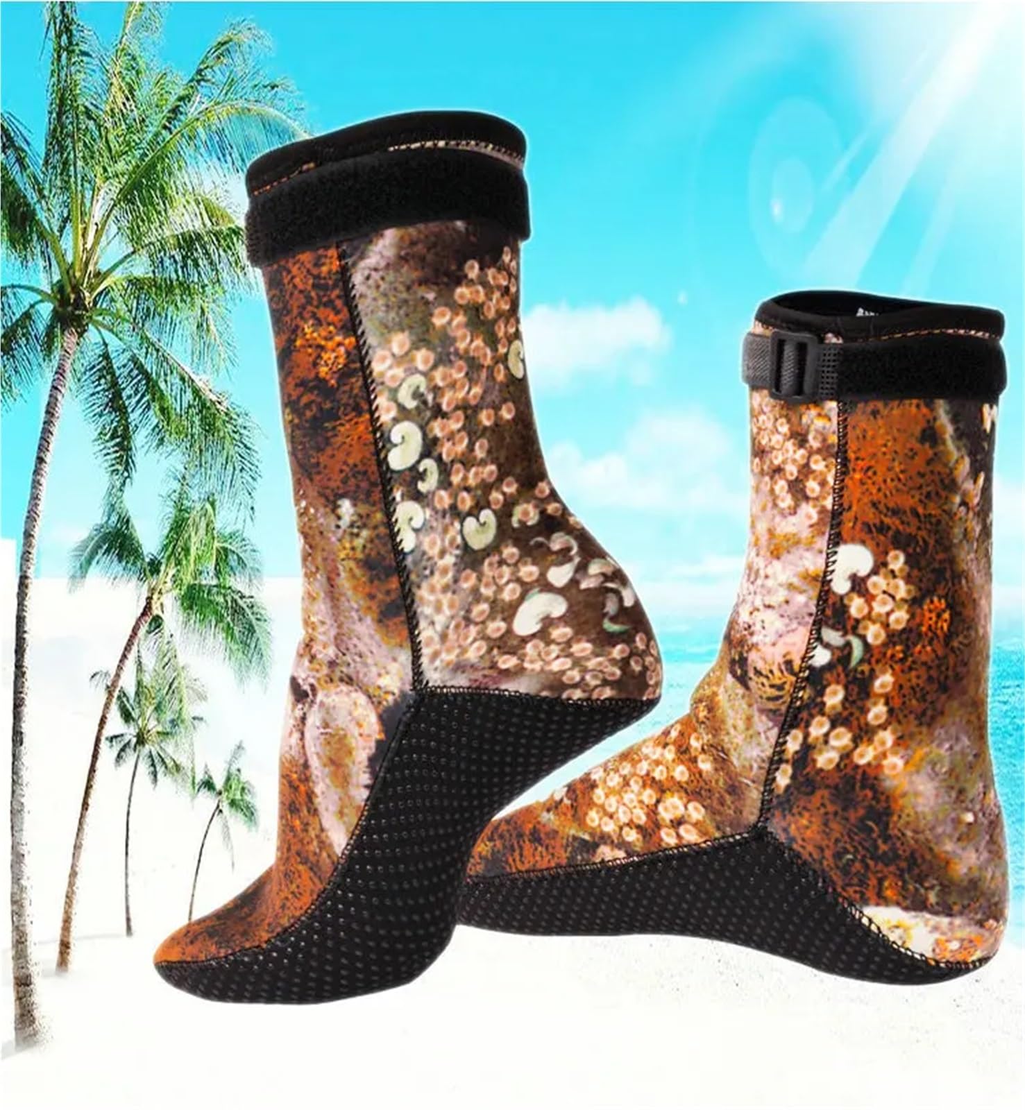 Calzari Sub Calzini da immersione antigraffio mimetici 3,0 mm | Calzini da sub antigraffio mimetici da 3,0 mm for il surf, il nuoto, lo snorkeling in spiaggia