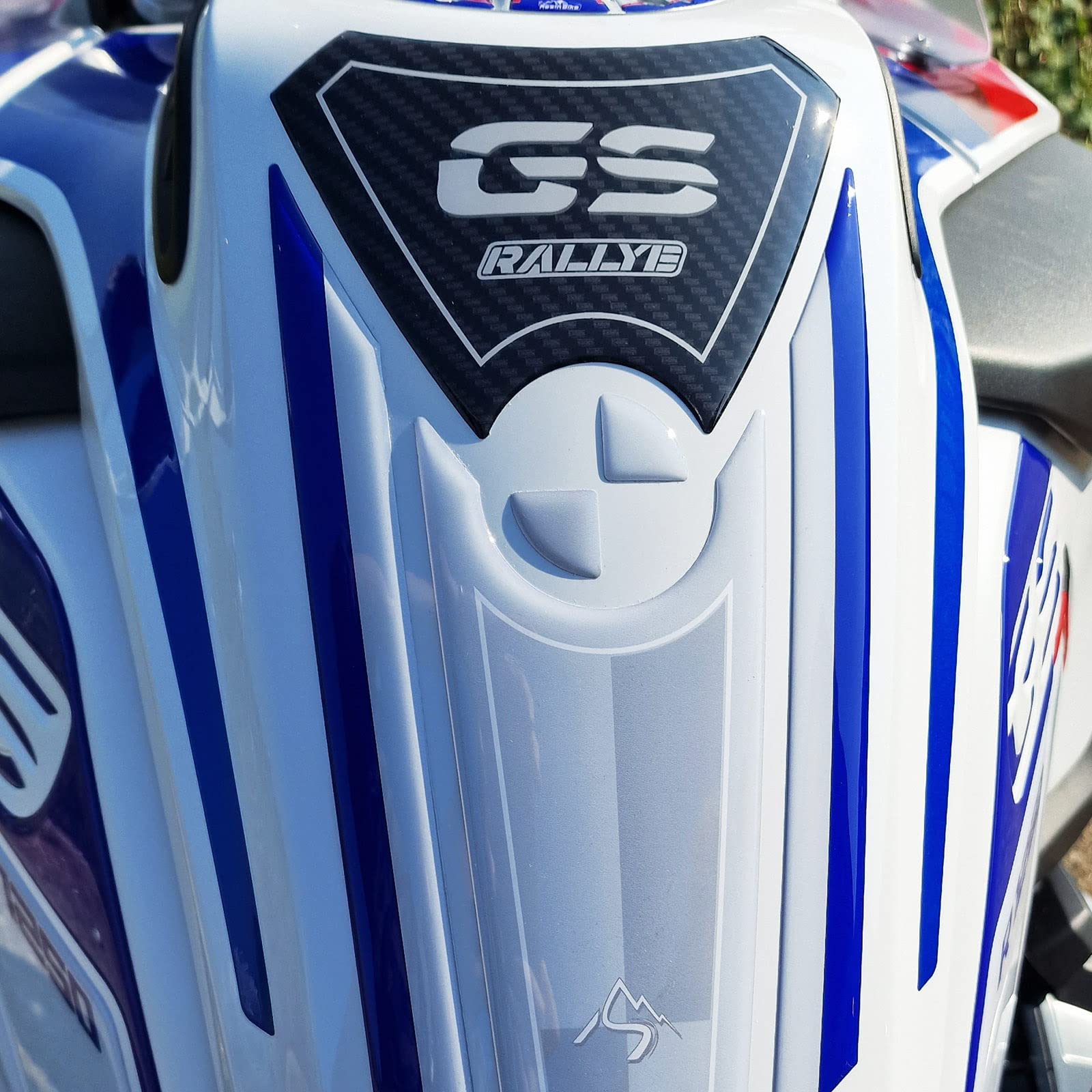 Resin Bike Zestaw naklejek do motocykla kompatybilny z Bmw R 1250 GS Adventure Rallye 2022. Ochrona paraserbatoika i korka motocykla przed uderzeniami i zarysowaniami. Naklejka 3D z żywicy - Rallye