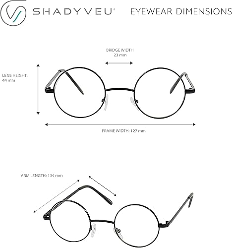 Miniatura 3 de ShadyVEU - Marco circular de metal pequeño estilo hippie redondo retro a la moda lentes transparentes UV para hombres y mujeres lentes de ojo S