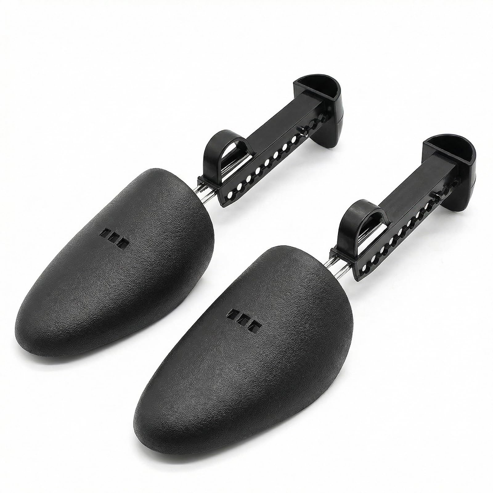 1 Paar Herren Damen Professionelle Verstellbare Praktische Automatik Stützform Kunststoff Zwei-Wege-Schuhspanner Stiefelhalter Shaper mit Spannfeder Spule für die meisten Schuhe Men Size-black