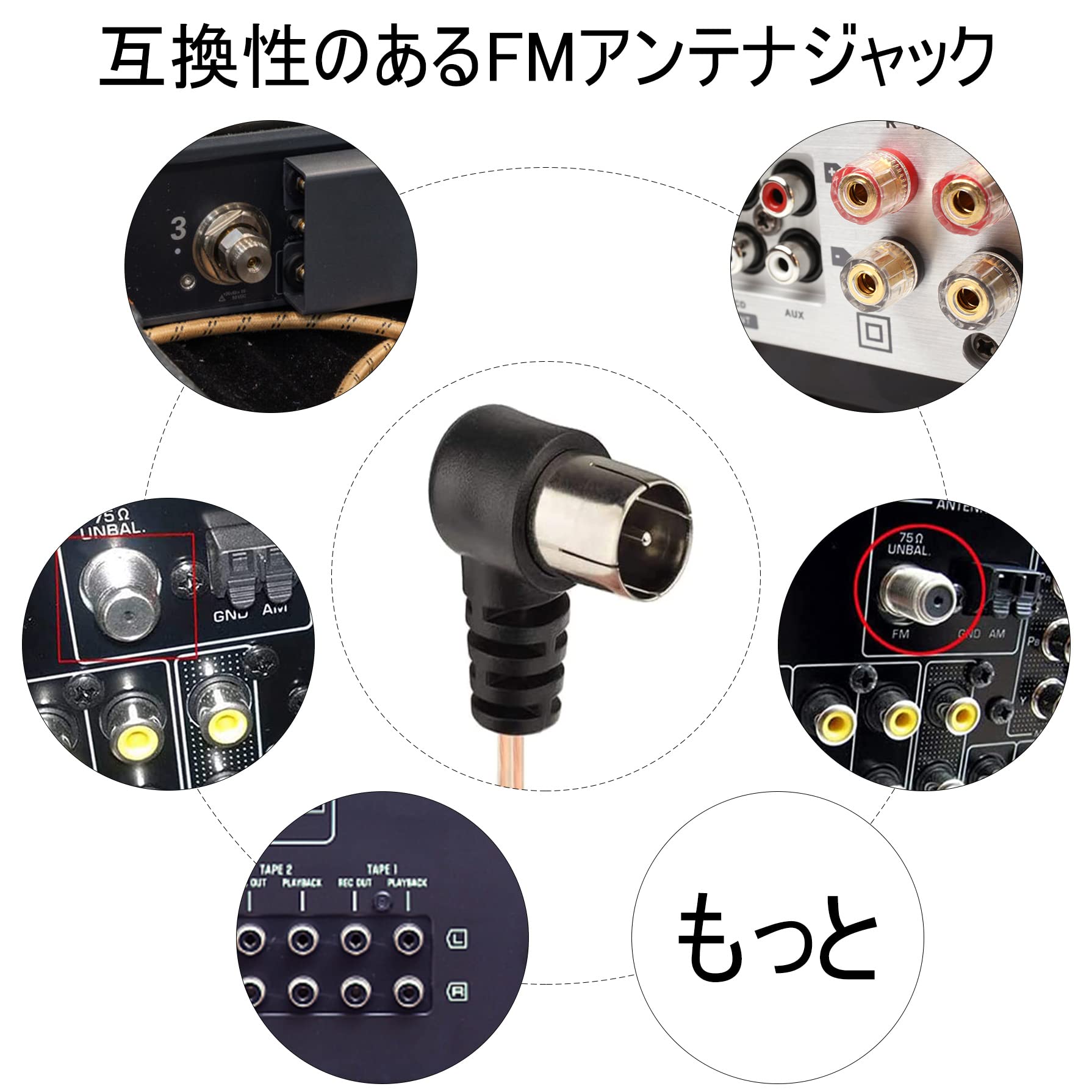 Amazon | Sheehow コネクター 75オーム Ohm T型/Y型 室内 ダイポール
