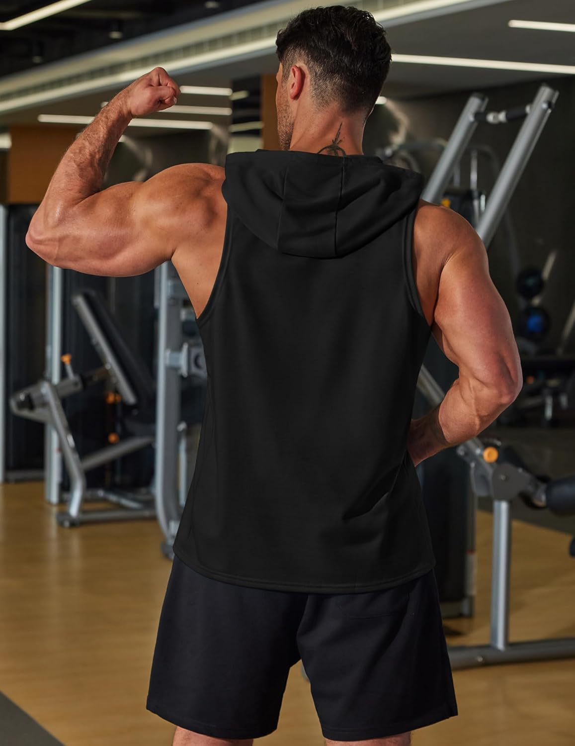 COOFANDY Men's 2 Pack Workout Hooded Tank Tops Bodybuilding Muscle Cut Off T Shirt Sleeveless Gym Hoodies - Image 5