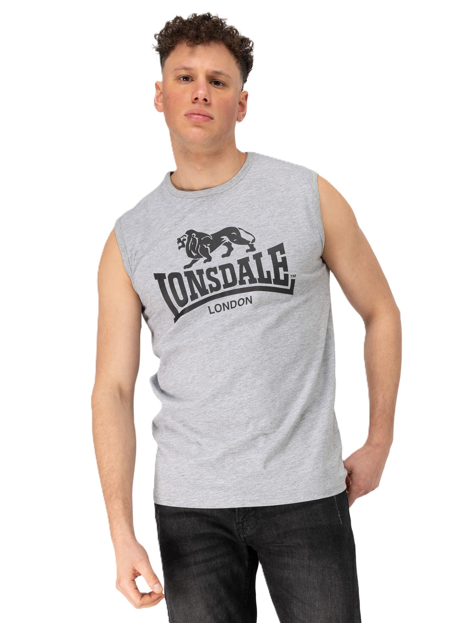 Lonsdale London Clopton Men's Tank Top Grey Mottled Basics, Casual Wear, Streetwear, Grey Mixed, XXL