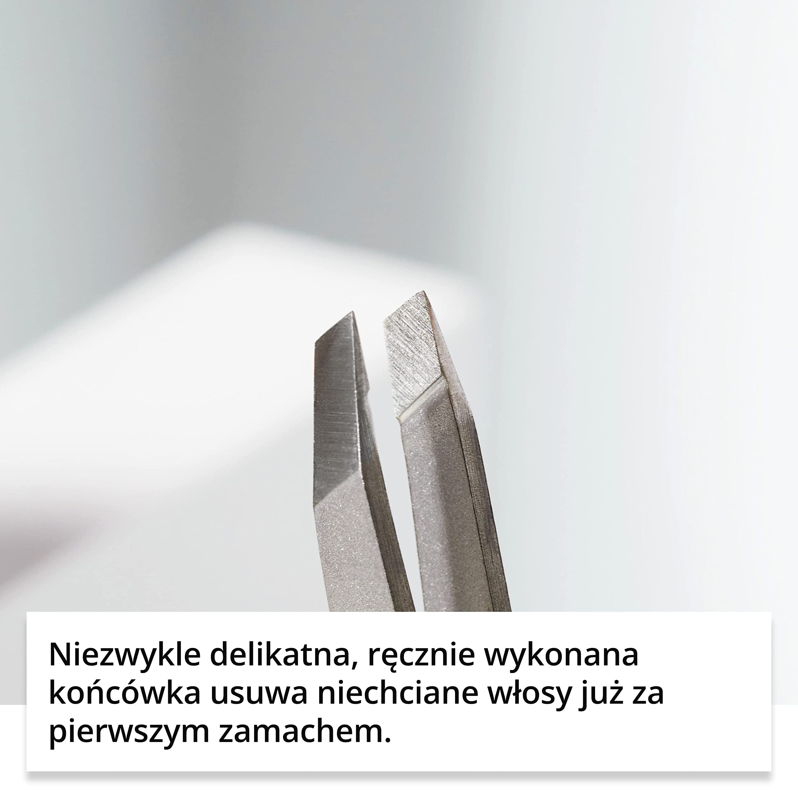 Rubis Pęseta do brwi, ukośna końcówka ze stali nierdzewnej, 9 cm, do wyrywania i kształtowania brwi.