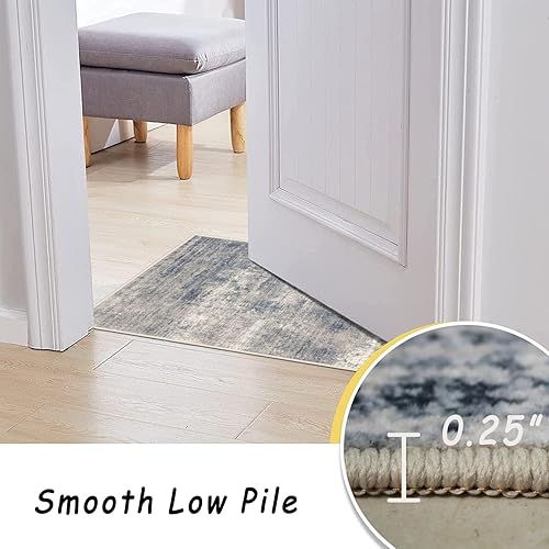 Miniatura 7 de Tapete pequeño 3 x 5 pies, para sala, dormitorio o cocina, lavable a máquina, antideslizante y duradero, estilo moderno y abstracto, para entrada,