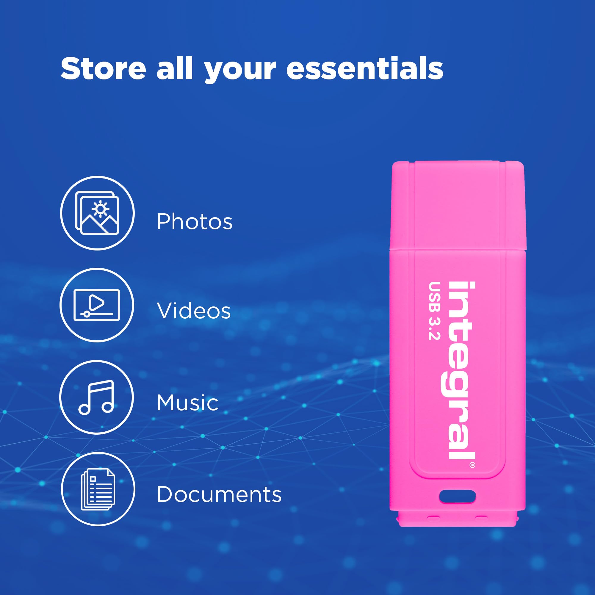 Integral Confezione da 3 unità flash USB 3.2 Gen 1 da 64 GB, tipo C/USB 3.1/3.0 ad alta velocità, giallo/arancione/rosa, lettura 150 MB/s, scrittura 30 MB/s, plug-and-play, archiviazione portatile per