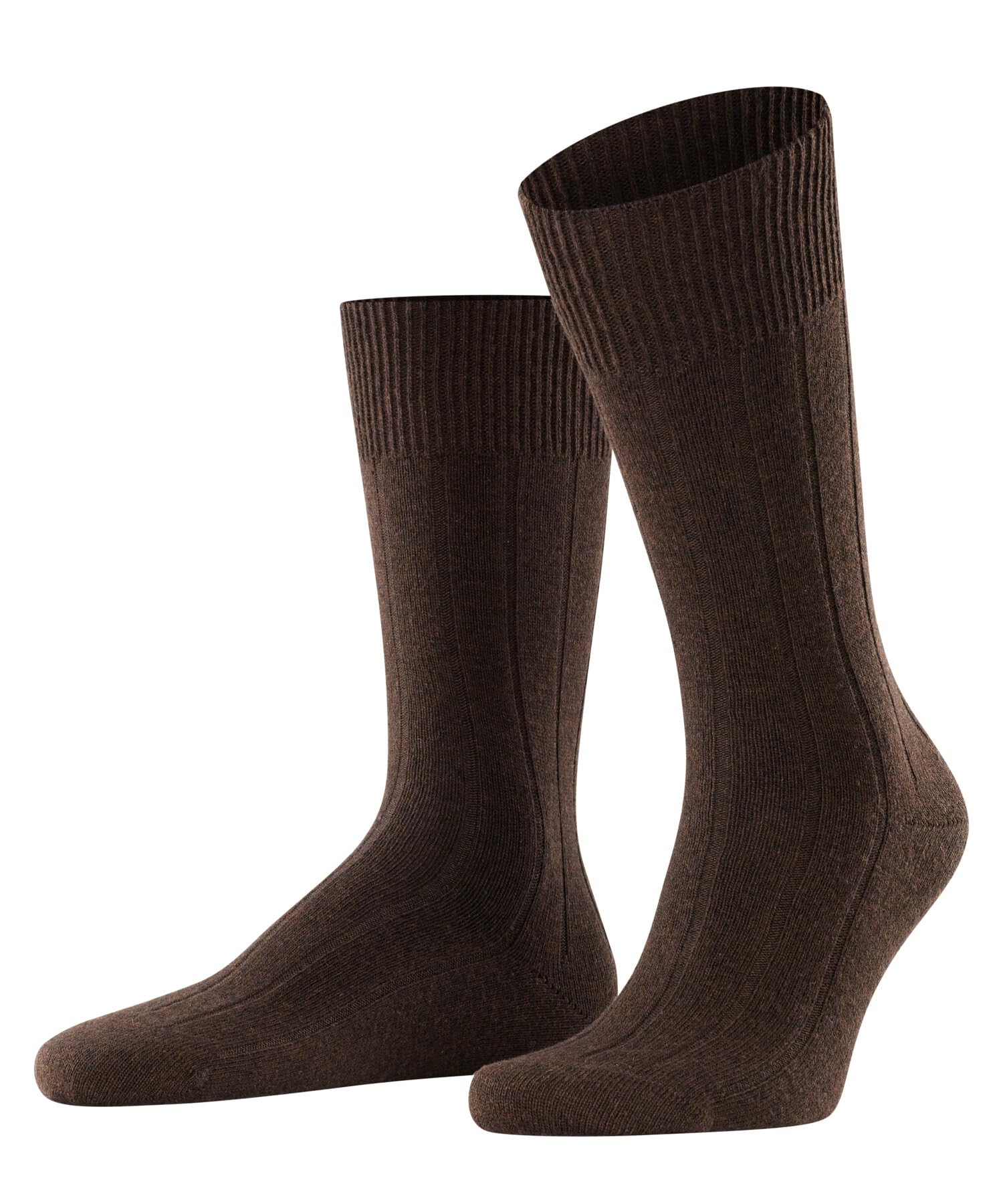 FALKE Men's Lhasa Rib M So Wool Cashmere Plain 1 Pair Socks, Brown 5930, 5.5-8