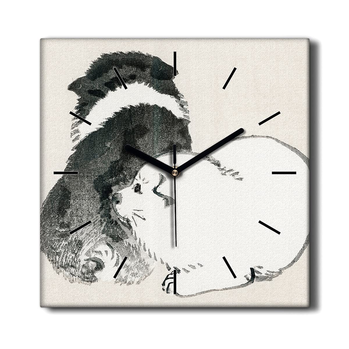 Horloge sans tic-tac Toile 30x30cm Chiens Coloray Silencieuse Salon