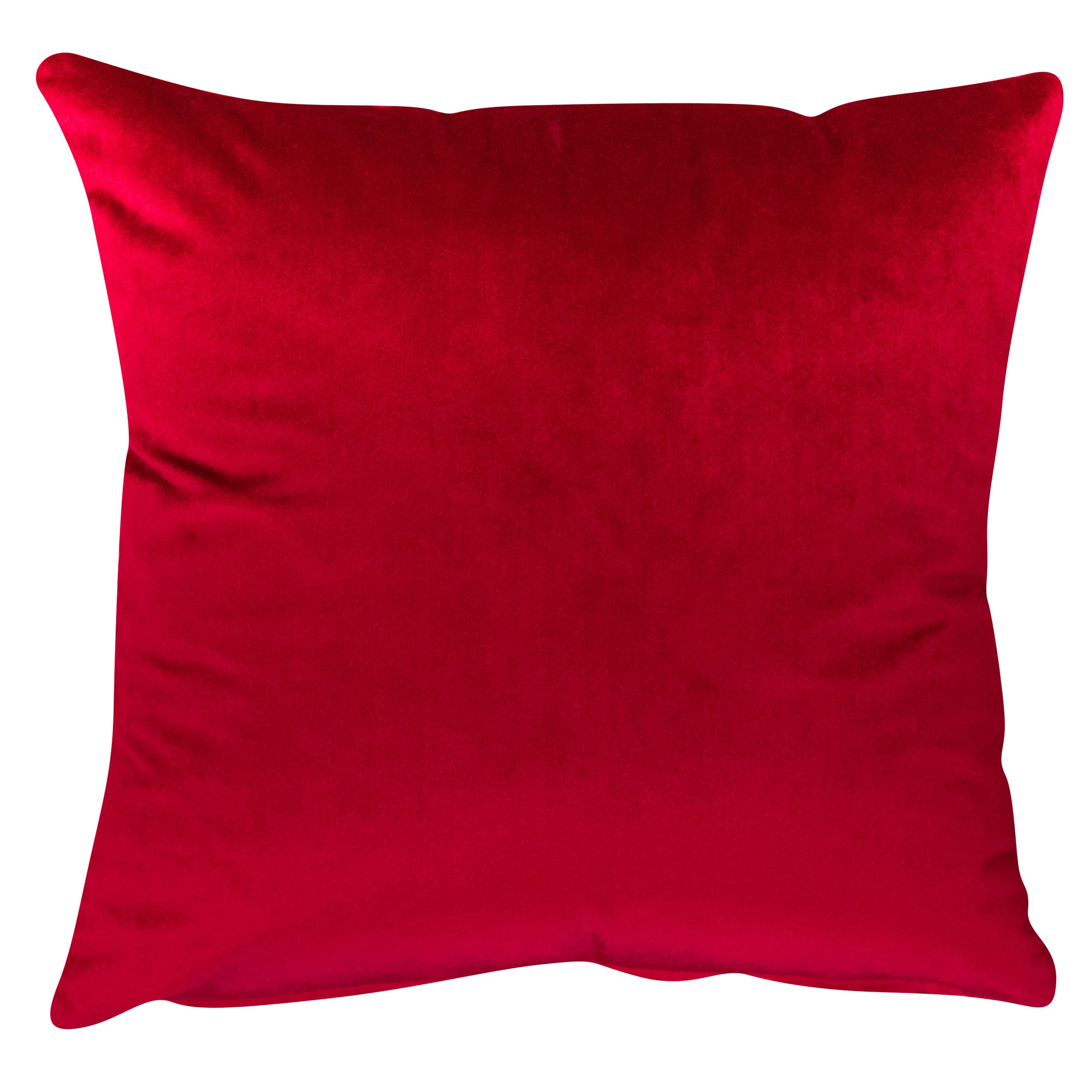 Bella Plain Velvet Cushion Cover. Bright Cherry Red Supersoft Velvet Chenille. Modern and On-trend Home Accessory. 17x17" Square Cover Only