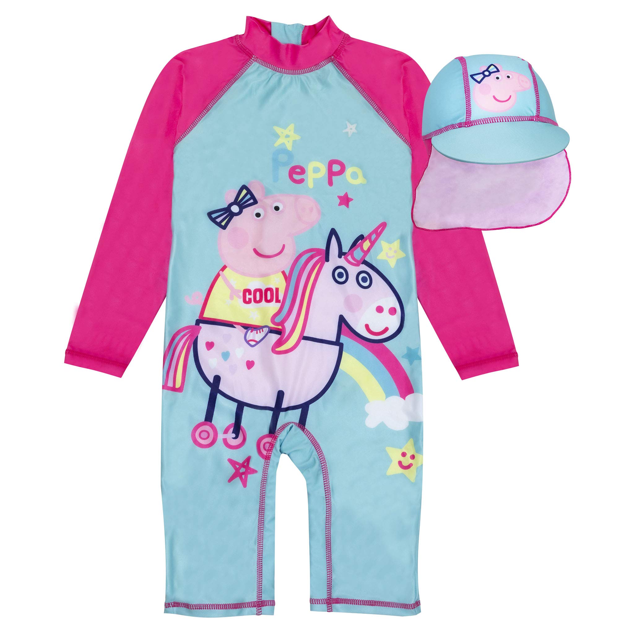 Popgear Baby Girls Peppa Pig Unicorn Baby Girls Sunsafe Swimsuit Multicoloured swimwear, Multicoloured, 18-24 Months UK