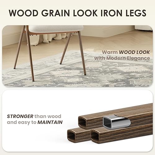 Miniatura 7 de COLAMY Juego de 6 sillas de comedor, sillas modernas tapizadas de tela para comedor, cocina, sillas laterales con respaldo abierto y asiento