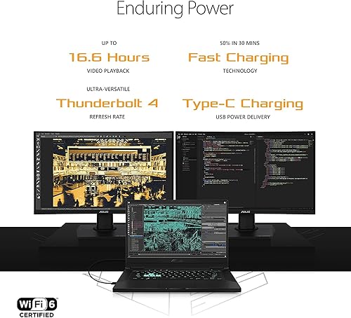 Miniatura 5 de ASUS TUF Dash 15.6" 144Hz FHD (1920x1080) IPS Laptop  Intel i7-11370H 4-Core  NVIDIA GeForce RTX 3050 Ti  Teclado retroiluminado RGB  USB-C  Wi-Fi 6