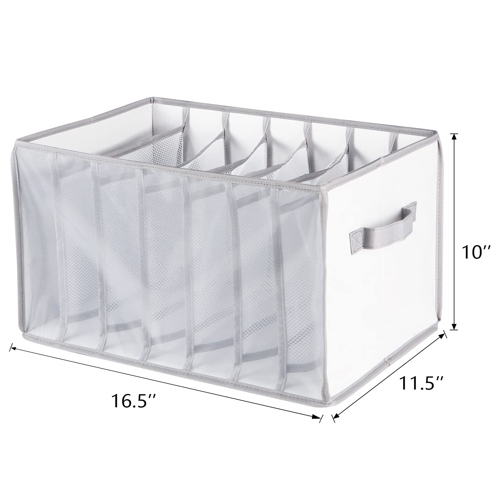 Univivi Organizer per jeans, in tessuto pieghevole, grande organizer per armadi, per vestiti, jeans, pantaloni, maglioni