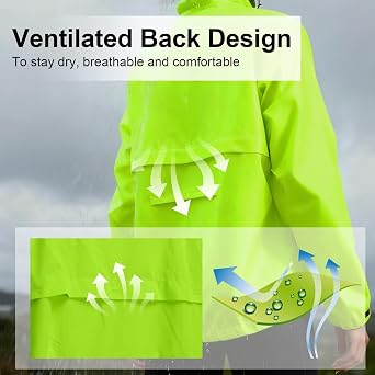 INBIKE Womens Cycling Rain Jackets Waterproof Windbreaker Lightweight Windproof Reflective Running Jacket Packable Hooded