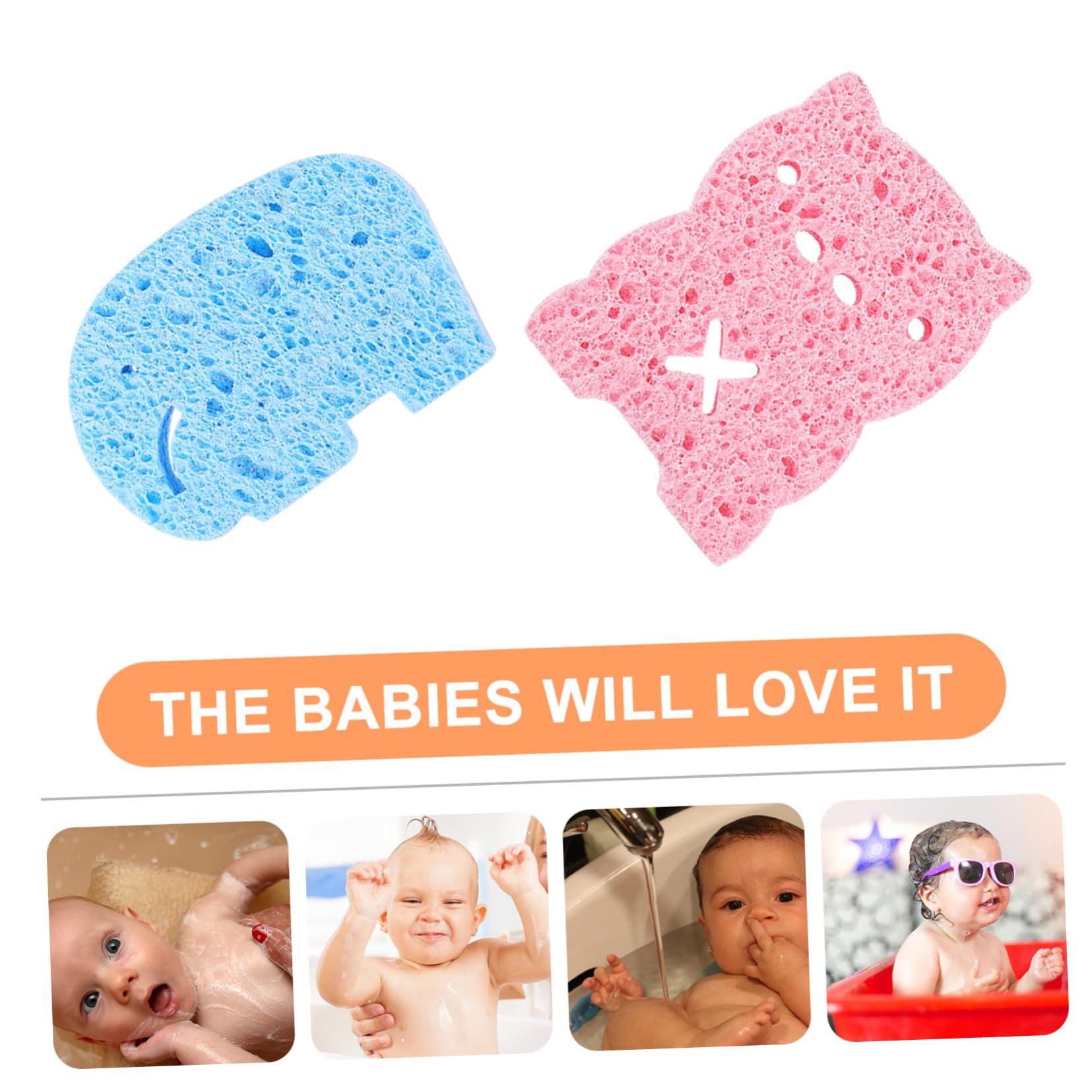 FRCOLOR 24piezas Esponjas De Baño Para Bebés De Suaves y Absorbentes Para y Limpieza Infantil Diversos Material De Pulpa De Natural
