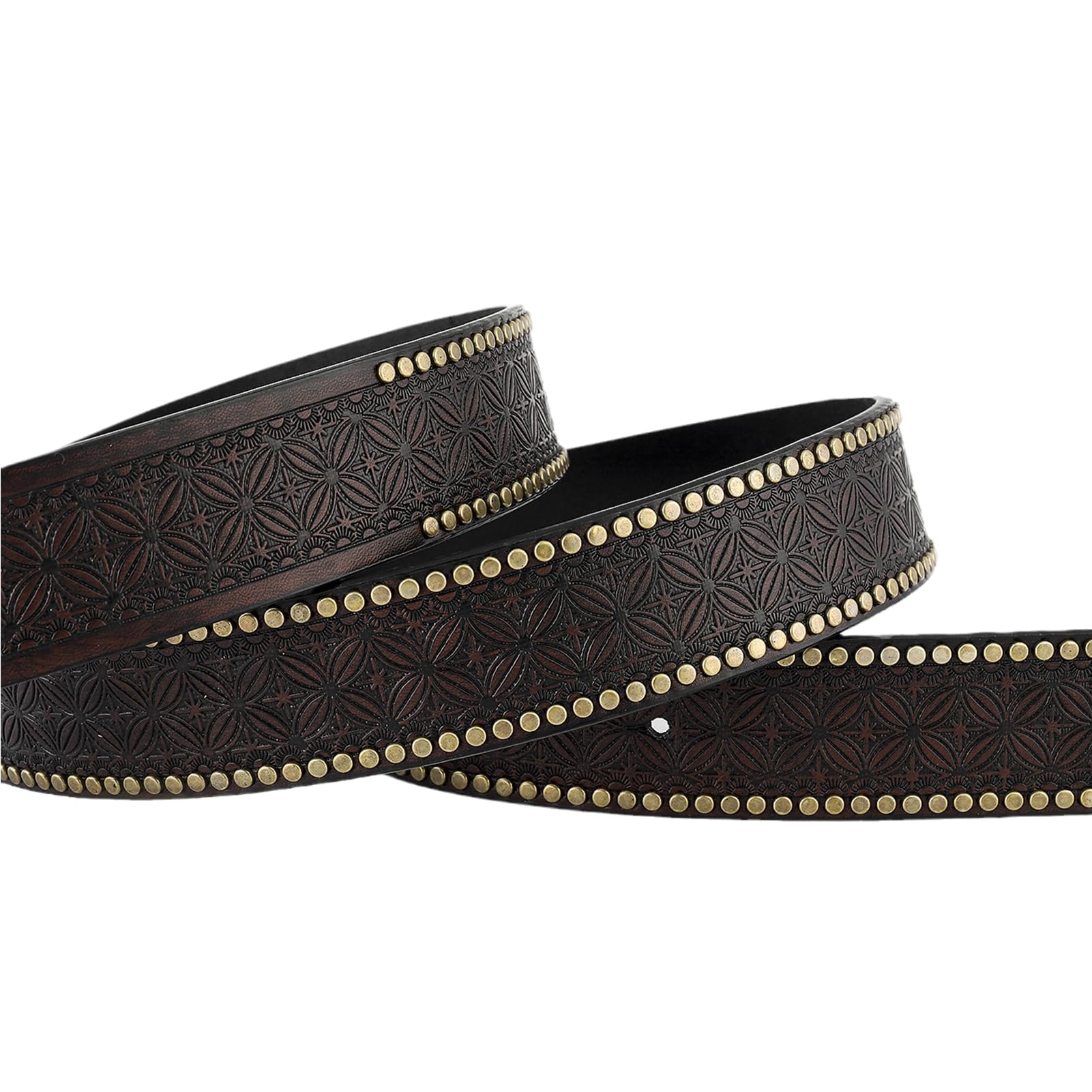 pasek, Paski damskie i męskie, wzór vintage, tłoczona skóra, kowbojski pasek, szerokość 38 mm