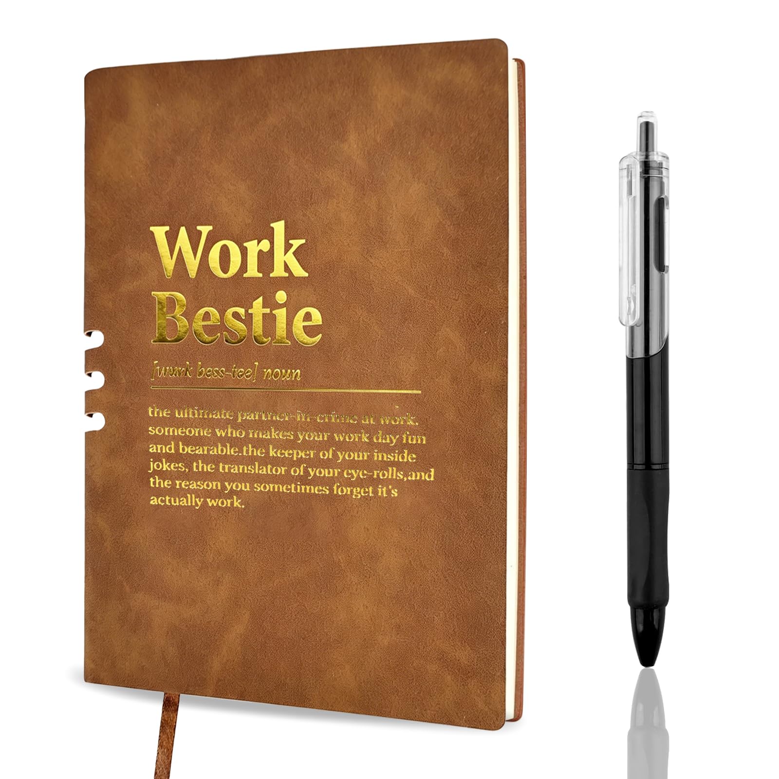 Mitibet Work Bestie Notebook and Pen Set, Funny Leaving Gifts for Colleagues Women Men, Coworker Farewell New Job Gift, Office Humour Journal Present for Friend, Goodbye Appreciation Gift Box