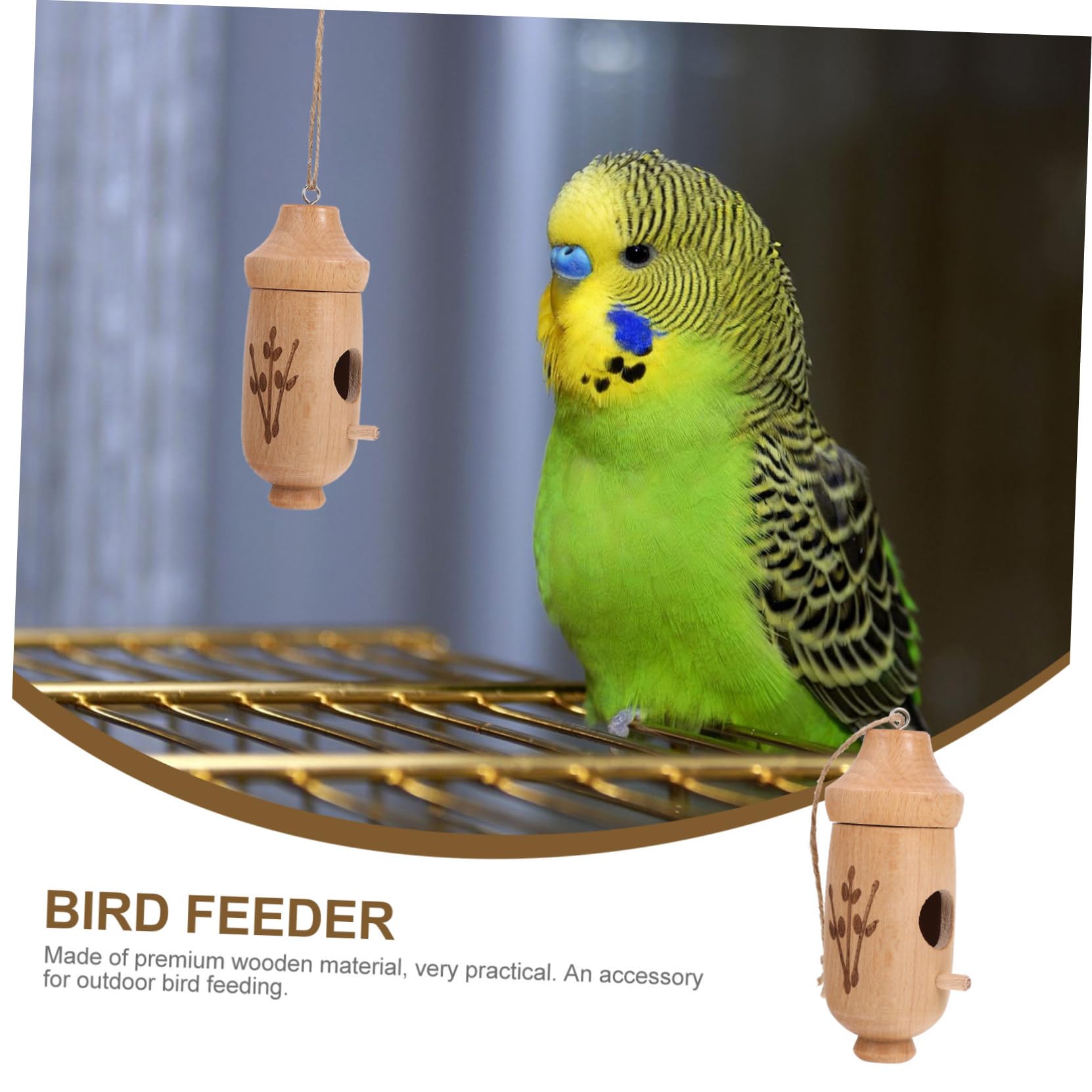 POPETPOP 4 Pz mangiatoia per uccelli mangiatoie per uccelli bird feeder abbeveratoio automatico mangiatoia per animali domestici contenitori piatto di cibo per uccelli da appendere in legno