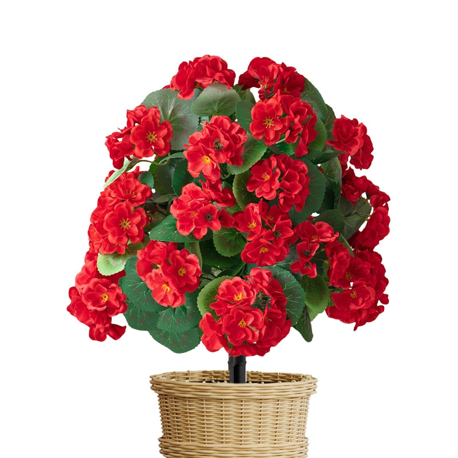 Fleurs artificielles de jardin en soie haut de gamme avec piquets floraux réalistes